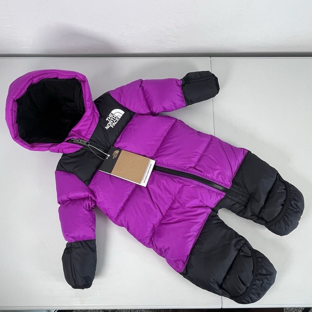 The North Face Baby Retro Nuptse Down One-piece 3-6M Deep Mulberry $175 MSRP